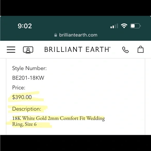 18K White Gold band - Picture 3 of 4